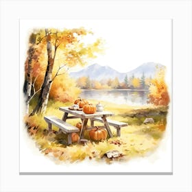 Autumn Picnic Table 2 Canvas Print