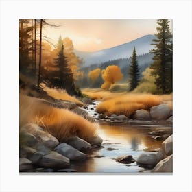 River In The Mountains Canvas Print