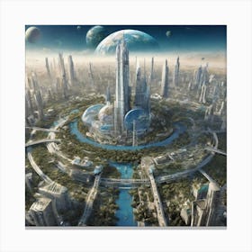 Futuristic Cityscape 64 Canvas Print