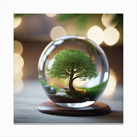 Tree In A Glass Ball 7 Canvas Print