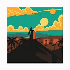 Woman On Top Of A Hill Canvas Print