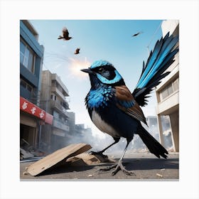 Bird In The City Canvas Print