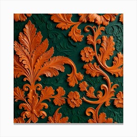 Decorative Floral Wallpaper Canvas Print