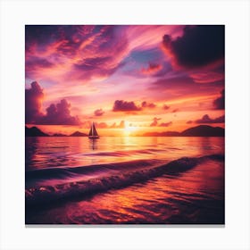 Sunset Sailboat Canvas Print