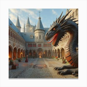 Dragon In The Courtyard 1 Canvas Print