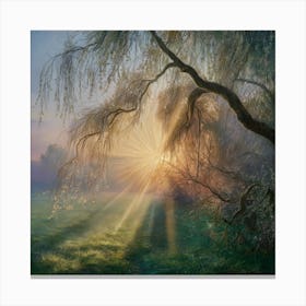 Morning Serenity An Enchanting Impressionist Sunrise (2) Canvas Print