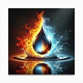 Water Drop With Fire Canvas Print