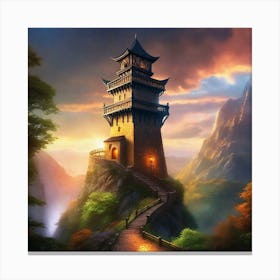 Chinese Tower Canvas Print