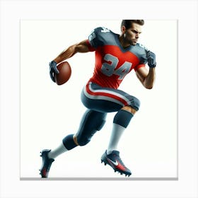 American Football Player Running 8 Canvas Print