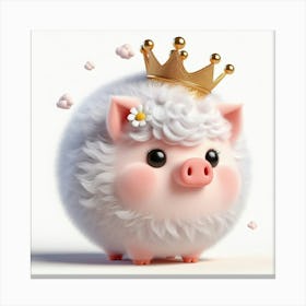 Pig In A Crown 10 Canvas Print