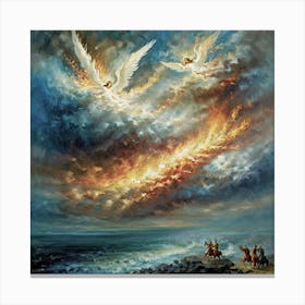 Angels Over The Sea Canvas Print