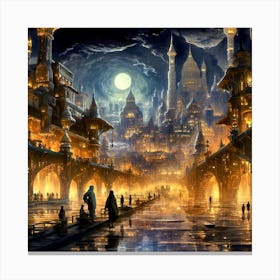Night in the city Canvas Print