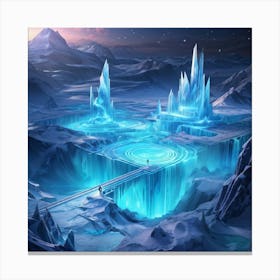 An Ephemeral Look At A Chilling Universe Trapped In An Unending Frost Crystalline Structures Within (1) Canvas Print