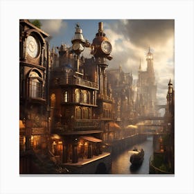 Steampunk City Canvas Print