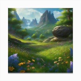 Landscape Mountain Scene 2 Canvas Print