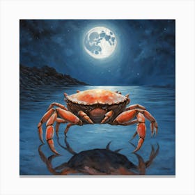 Crab In The Moonlight 23 Canvas Print