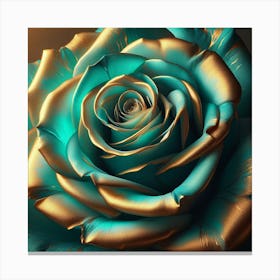 Teal Rose Canvas Print