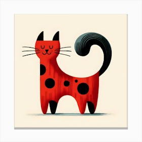 Red Cat Illustration Canvas Print