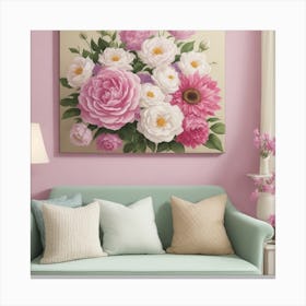 Pink And White Flowers Canvas Print