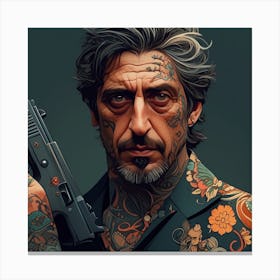 Hunzinator Al Pacino With Tattoos Canvas Print