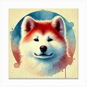 Watercolor Akita Inu 1 Canvas Print