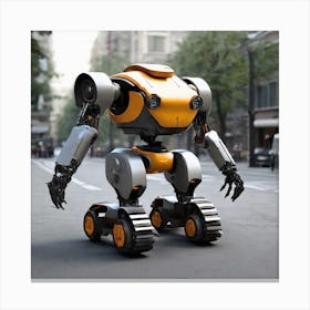 Robot On The Street 22 Canvas Print