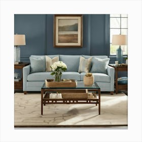 A Photo Of A Living Room With A Large Sofa Canvas Print