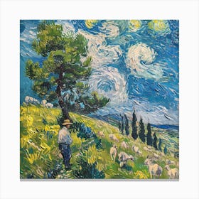 Van Gogh Style. Artesian Shepherds Series 3 Canvas Print