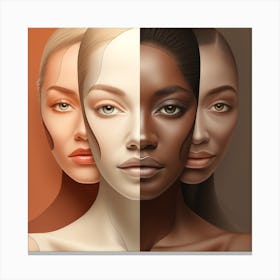 Multi-Colored Women Canvas Print