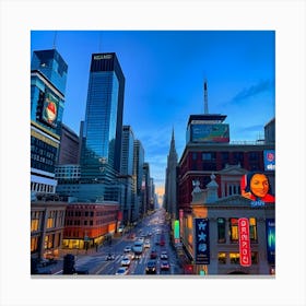 Toronto Skyline At Dusk Canvas Print