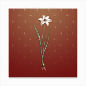 Vintage Lady Tulip Botanical on Falu Red Pattern n.2058 Canvas Print