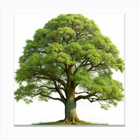 Green Tree Isolated On White Background Canvas Print