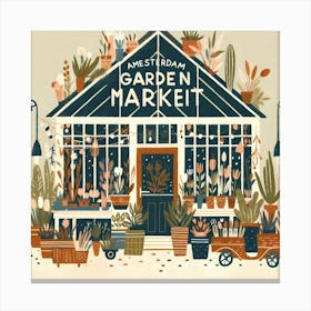 Amsterdam Garden Market Shop Canvas Print