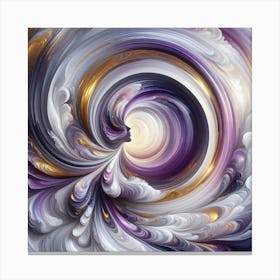 Abstract Purple And Gold Swirl Canvas Print