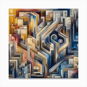 A mixture of modern abstract art, plastic art, surreal art, oil painting abstract painting art deco architecture 19 Canvas Print