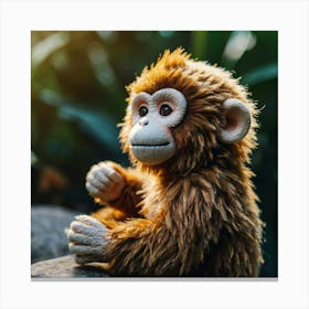 Leonardo Kino Xl Stuffed Animal Like Cute Monkey 3 Canvas Print