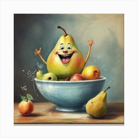 Pear In A Bowl 4 Canvas Print