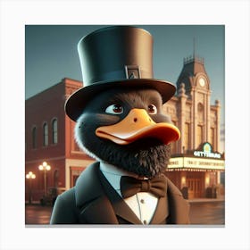 Duck In Top Hat 4 Canvas Print