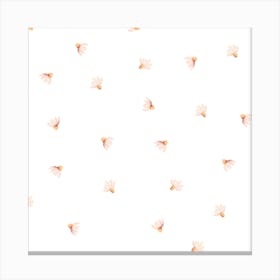 Small Daisies Pattern On White Square Canvas Print