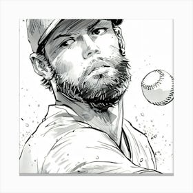 Baseball Player Throwing A Ball Canvas Print