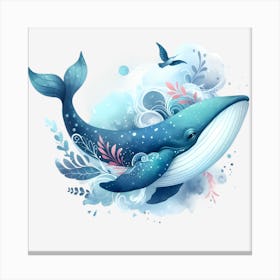 Whale In The Sea Canvas Print