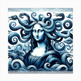 Medusa Mona Lisa Venice Blue Wall Art Canvas Print