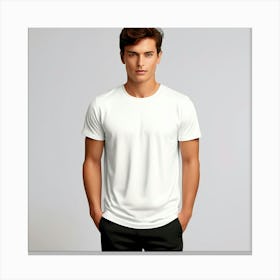 Mock Up Tshirt Blank Plain Cotton Unprinted Simple Minimalist Canvas Customizable Basic (2) Canvas Print