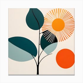 Sun And Tree Abstract Canvas Print