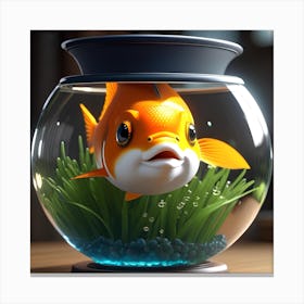 Goldfish In A Bowl 16 Canvas Print