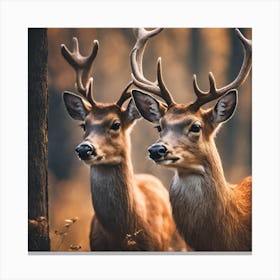 Deer In The Forest Canvas Print