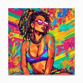 Young Girl With Dreadlocks Canvas Print