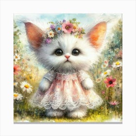 Kitty In The Meadow Canvas Print