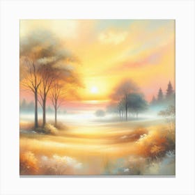 Sunset In The Meadow 1 Canvas Print