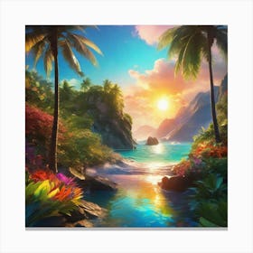 Sunset In The Jungle 1 Canvas Print